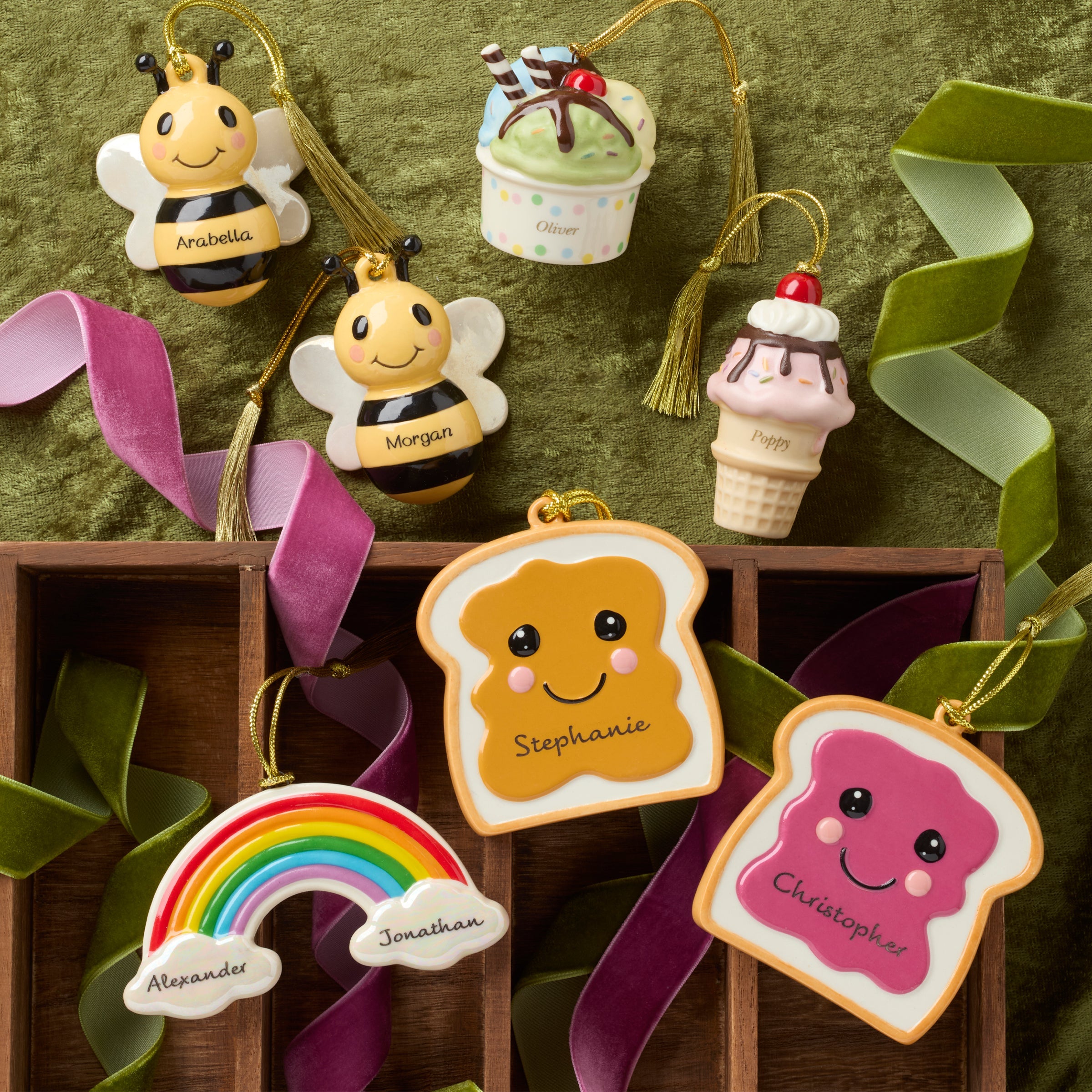 Personalized 2-Piece Peanut Butter & Jam Ornament Set